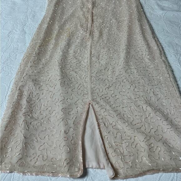 Jewel Queen Vintage Light Pink Silk Sequin Dress Size Small - Picture 6 of 8